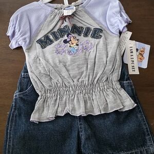 Minnie Mouse Gray and Purple Kids Top